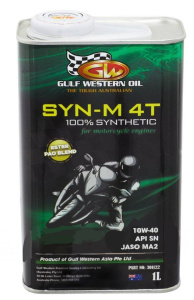 Масло "Gulf Western Oil" SYN-M4T 10W-40 API SN JASO MA2 1л.